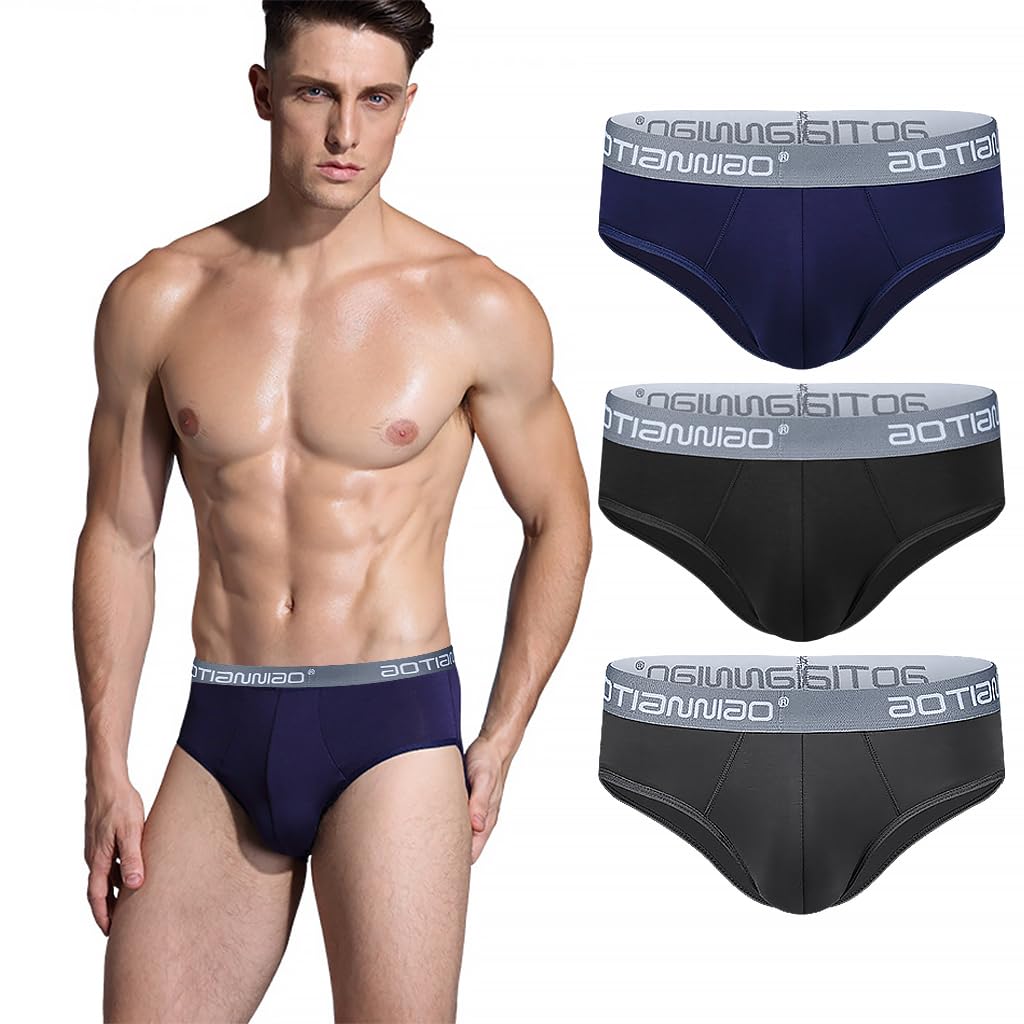 GUSTAVE 3 Pack Men's Underwear Briefs, Comfort-Fit Spandex & Fiber Blend Men Underwear Elastic Waistband Seamless, Skin-Friendly Underwear, Size 2XL for 35-39 GUSTAVE 3 Pack Men's Underwear Briefs, Comfort-Fit Spandex & Fiber Blend Men Underwear Elastic Waistband Seamless, Skin-Friendly Underwear, Size 2XL for 35-39